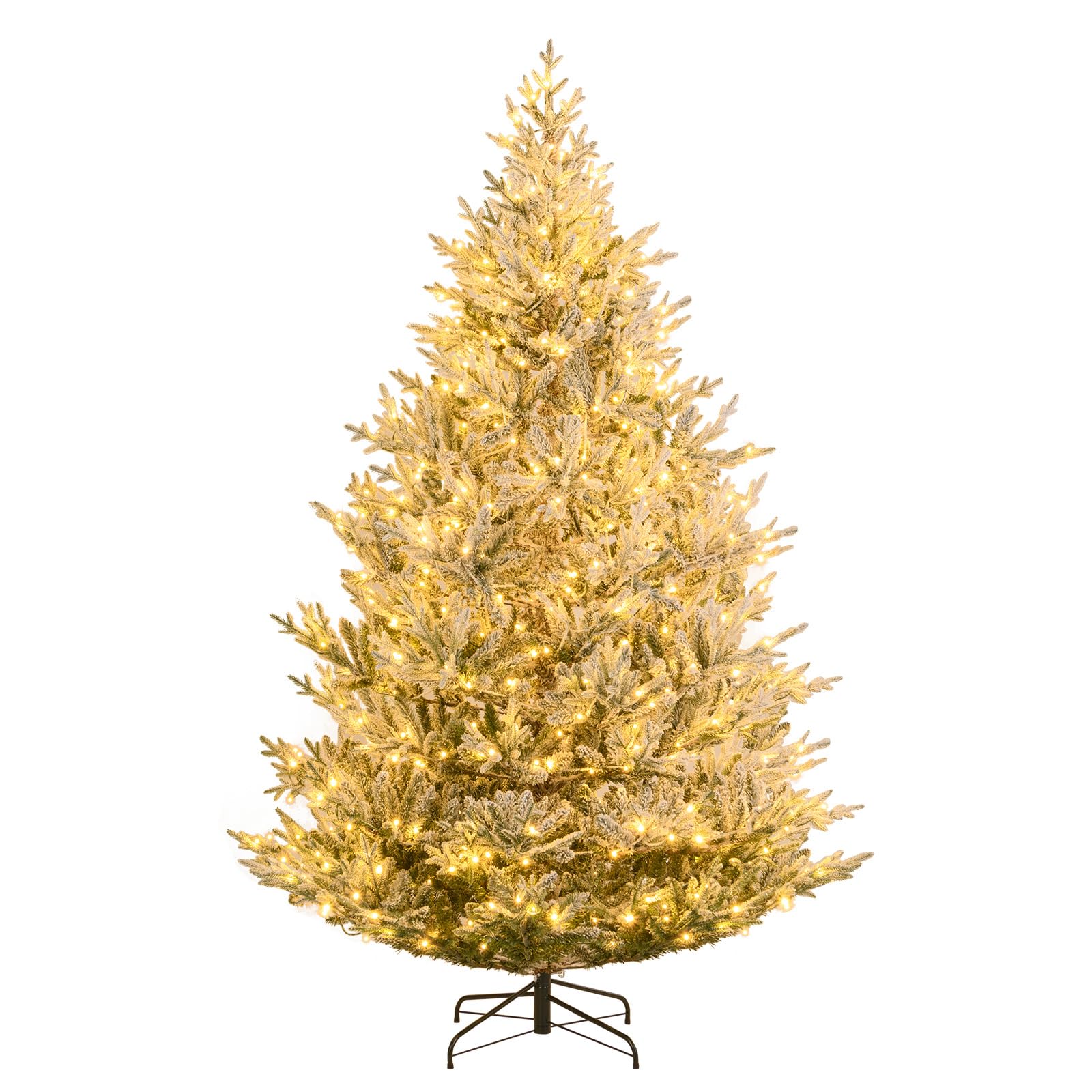 Amazon.com: Goplus 8 FT Pre-Lit Snow Flocked Christmas Tree